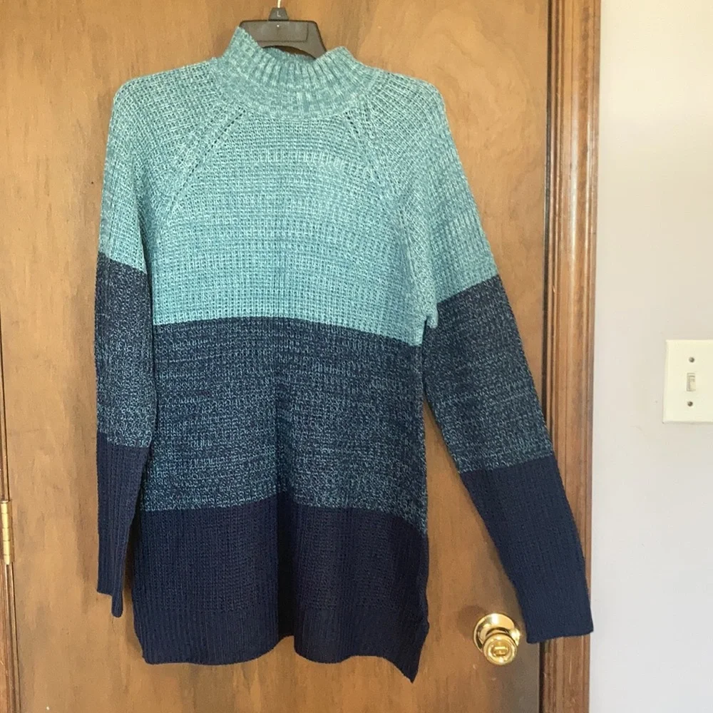 Relisted Jason Maxwell sweater color block stripes casual fall winter office 1X - Picture 4 of 15